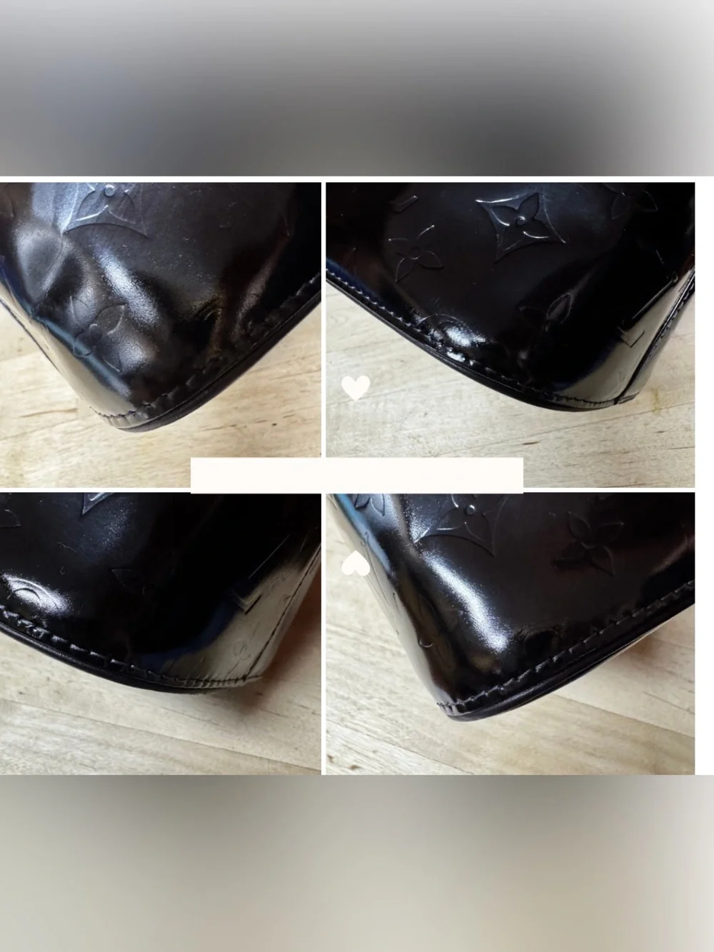 Louis Vuitton Vernis Black Houston Bag Tote Vachetta Leather + Dust Bag